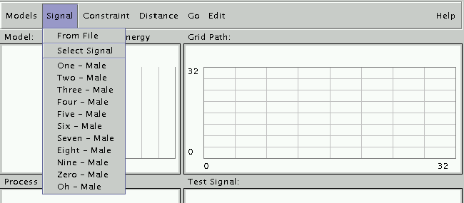 Signal menu Signal menu