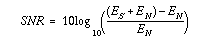 Signal to noise ratio formula