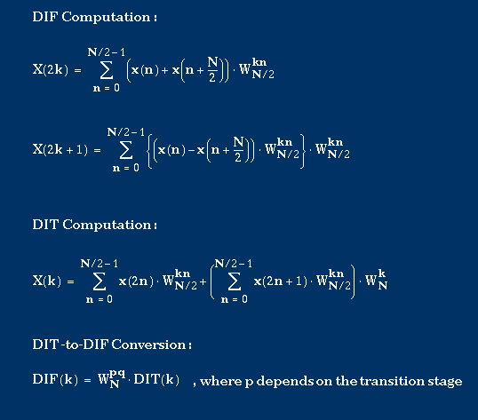 Equations for DIT to DIF conversion